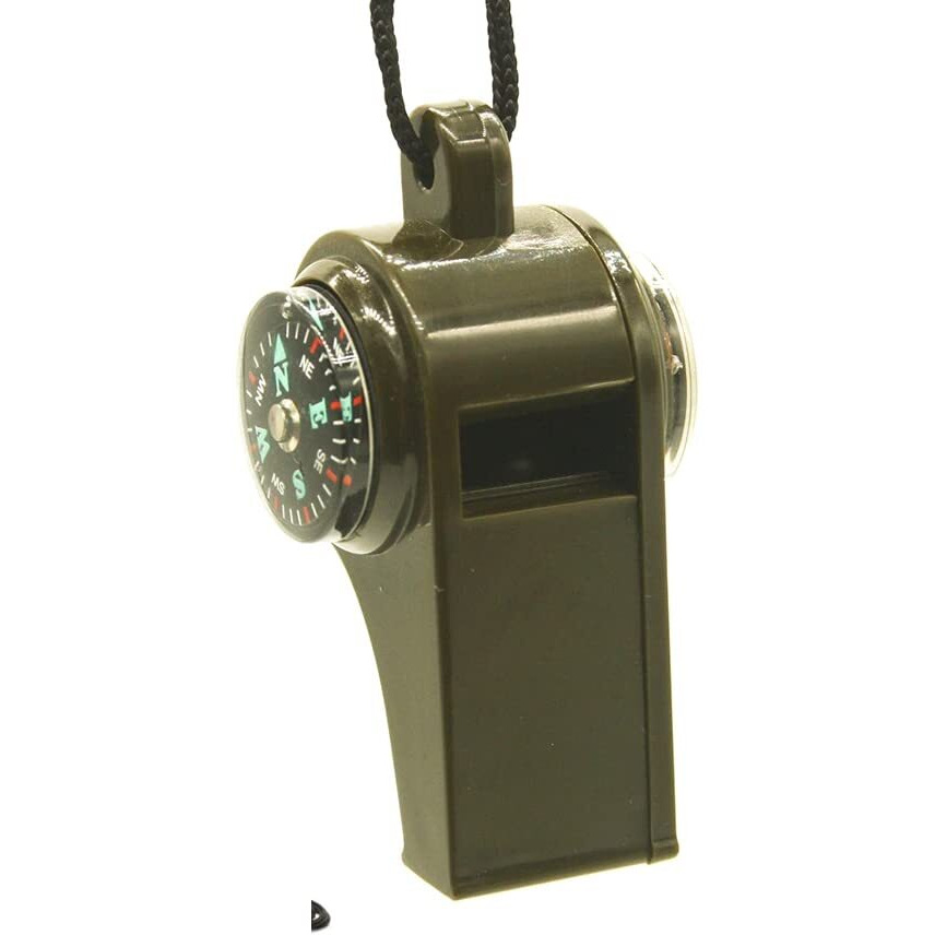 Linist 3 In 1 Outdoor Camping Hiking Emergency Survival Gear Whistle With Compass Thermometer Sporting Goods Whistle