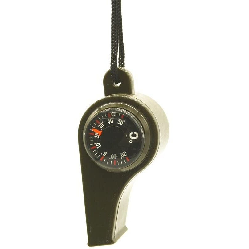 Linist 3 In 1 Outdoor Camping Hiking Emergency Survival Gear Whistle With Compass Thermometer Sporting Goods Whistle