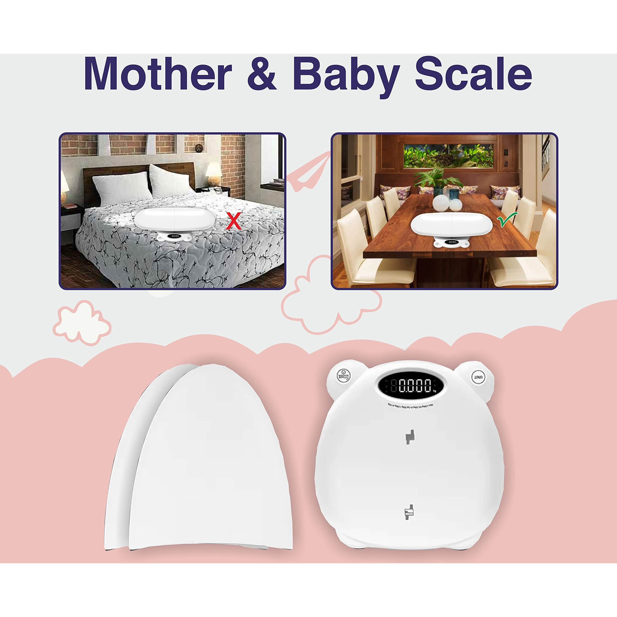 Meditive 2 In 1 Multi-Purposes Mother & Baby Weighing Scale Max Weight 120 Kg, Digital Baby Scales Weight All Family New Born Baby Weighing Scale