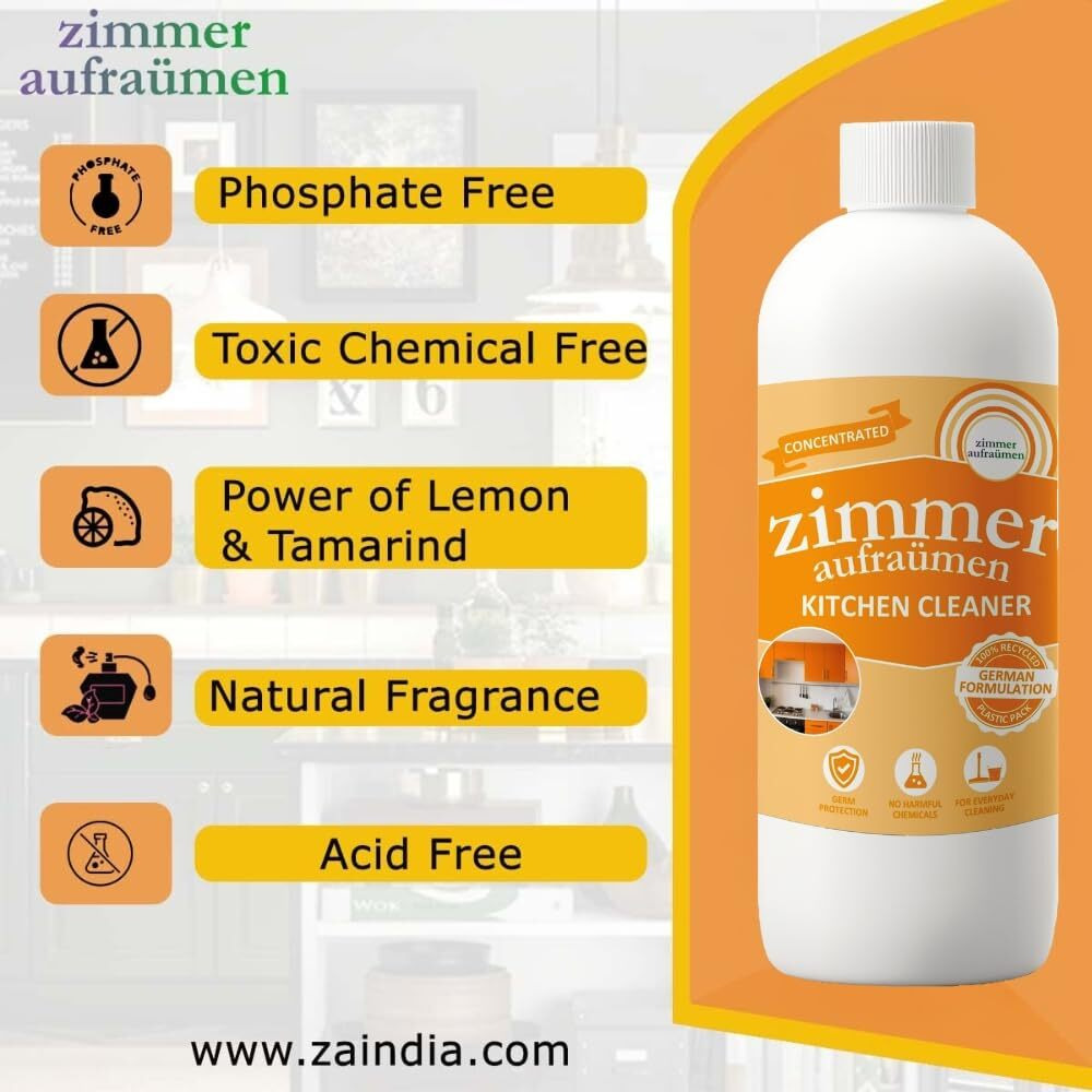 Zimmer Aufraumen - Chimney Cleaner 450Ml & Kitchen Cleaner & Degreaser (450Ml) Combo(Chimney, Grill, Stove, Oven, Microwave, Exhaust Fan Degreaser & Cleaner For Floor, Slab, Tile, Sink..)