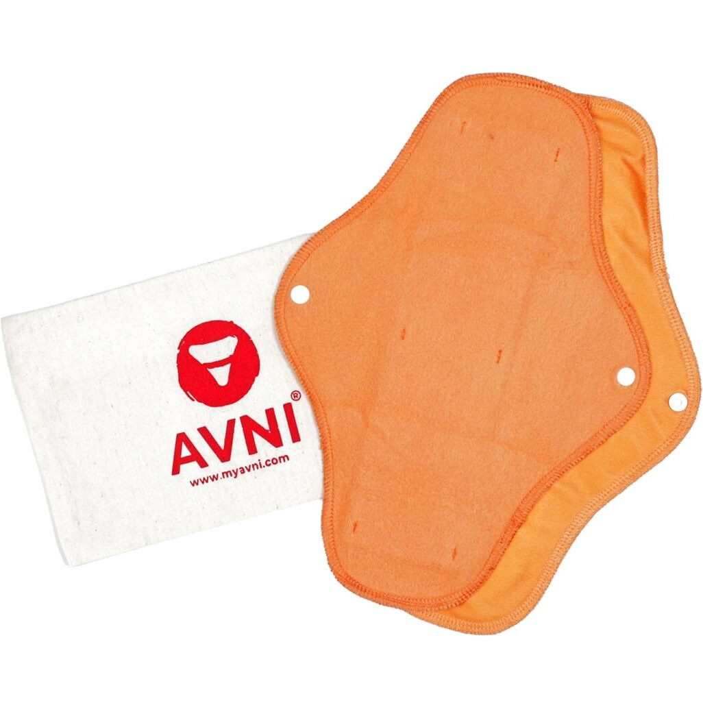 Avni - Fluff Antimicrobial Washable Cloth Pads, Pack Of 2 + Stain Removing Liquid Detergent - 100Ml | 1 Xl (28Cm) + 1 Xxl (32Cm) + 100Ml Wash, (Combo Pack Of 3)