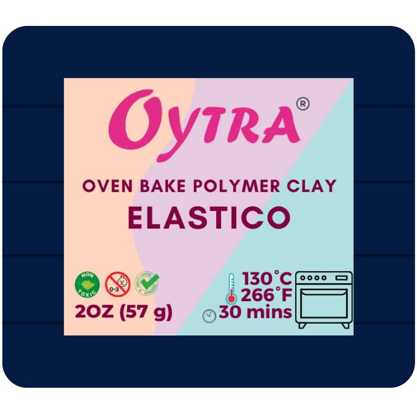 Oytra 57G Polymer Oven Bake Clay For Jewelry Making Elastico Series (Dark Blue)