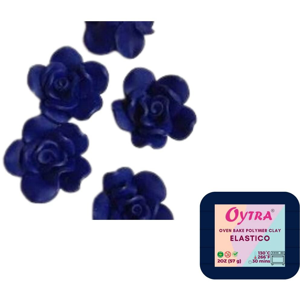 Oytra 57G Polymer Oven Bake Clay For Jewelry Making Elastico Series (Dark Blue)