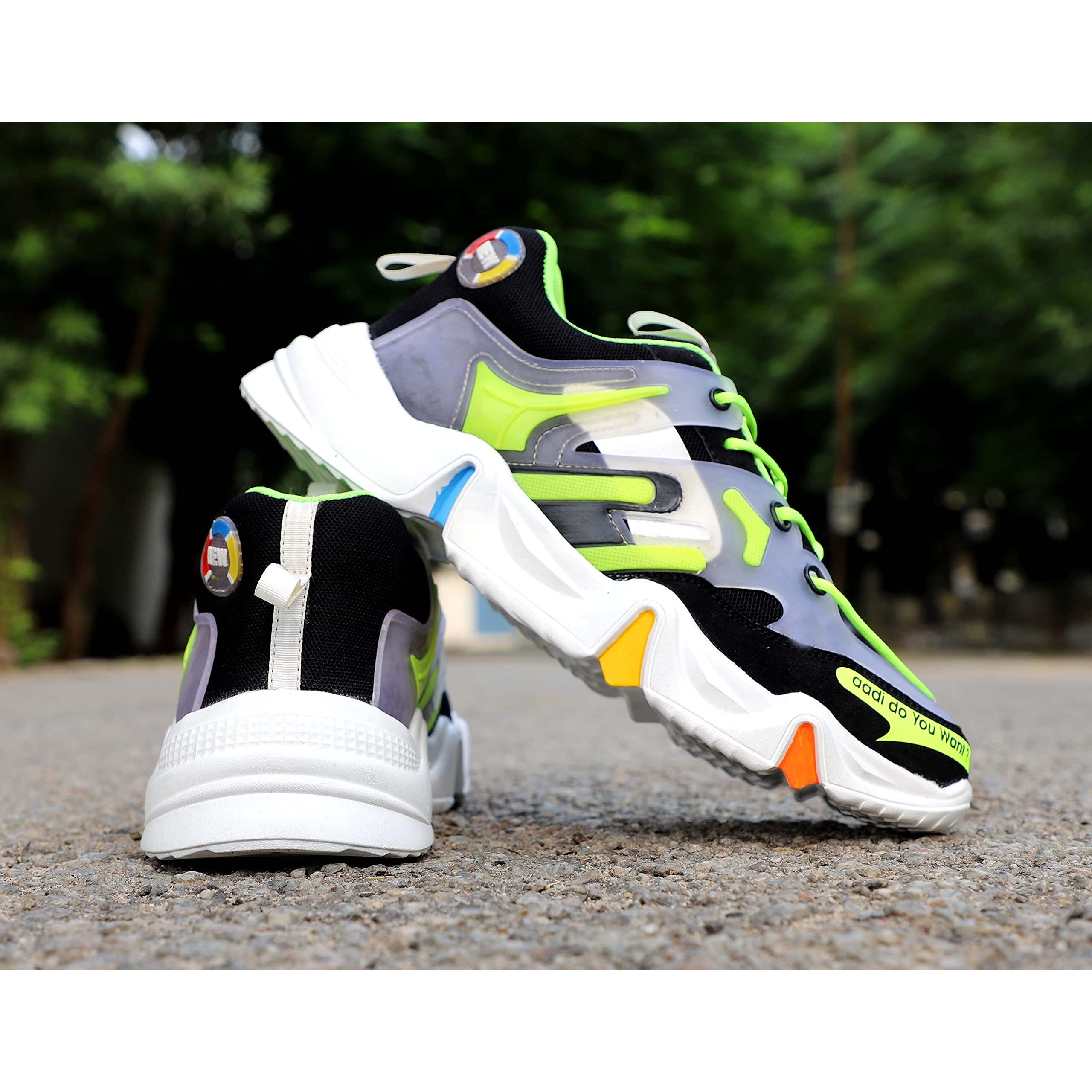 Aadi Men's Green Mesh Outdoor Casual Shoes