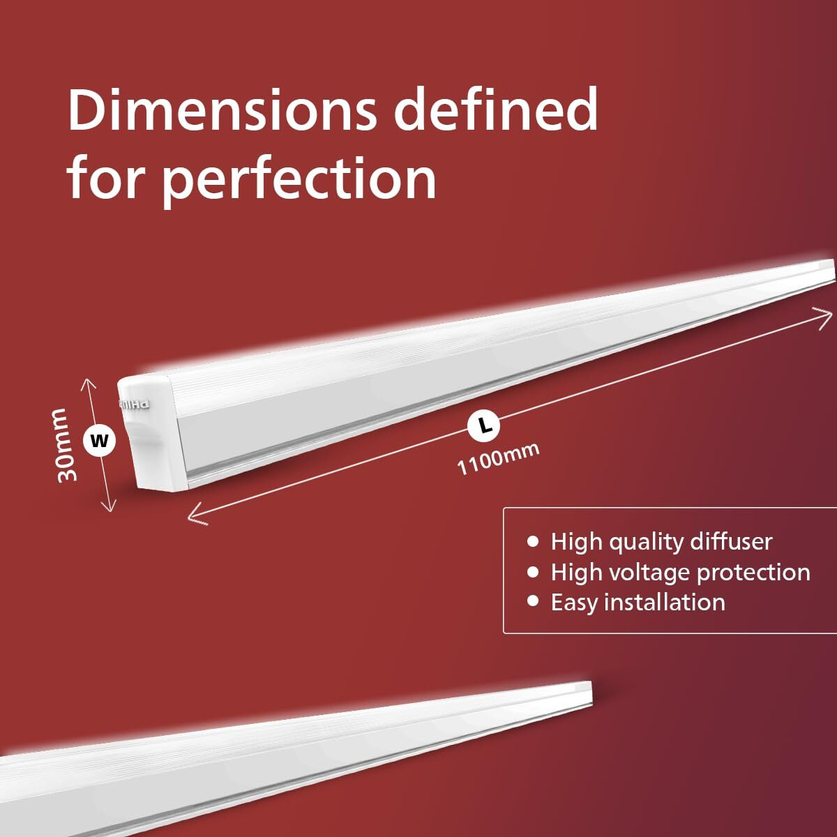 Philips 20W Ujjwal Led Batten, Led Tubelight For Home, Cool Day Light, Pack Of 4