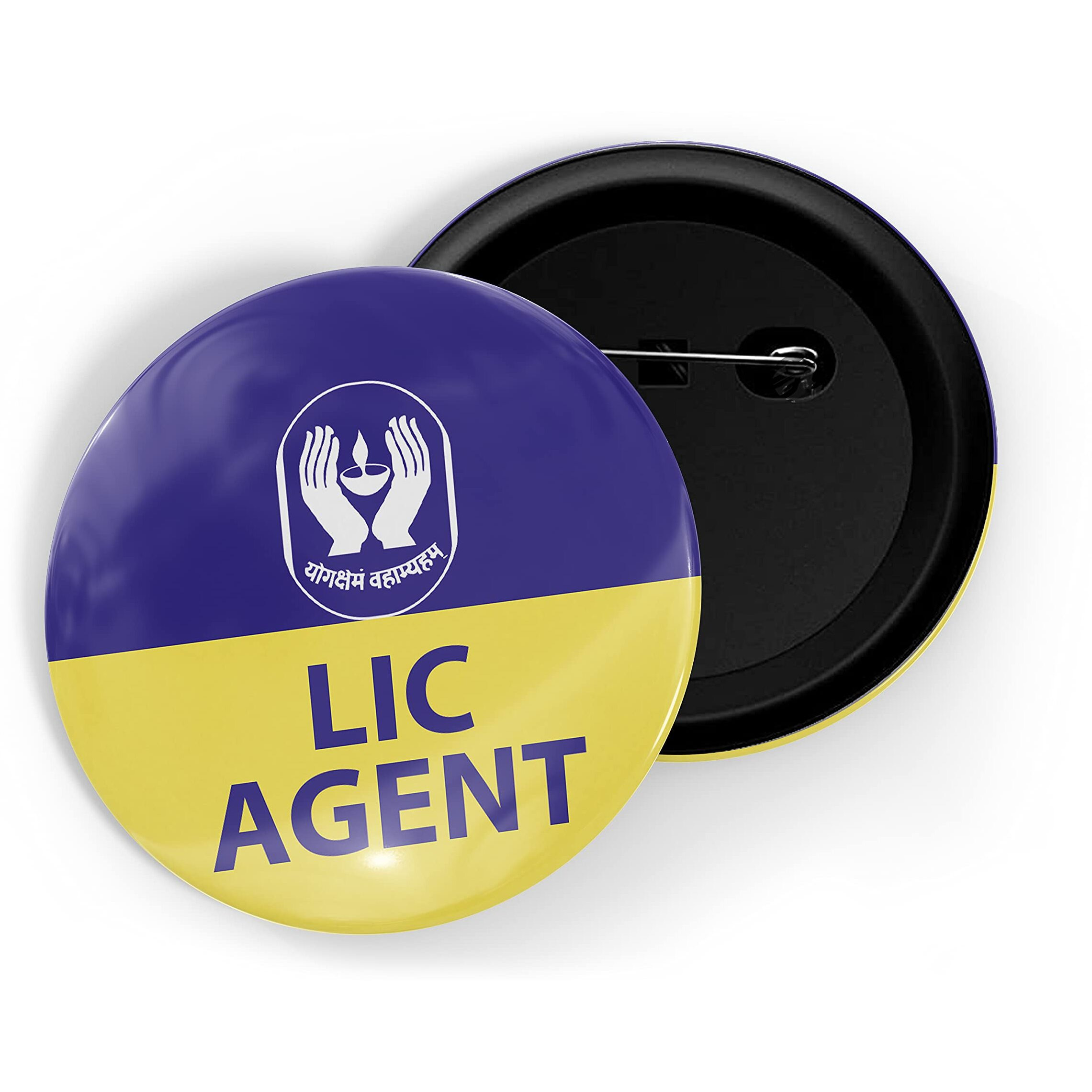 Dhcrafts Pin Badges Multicolour Lic Agent Glossy Finish Design Pack Of 1