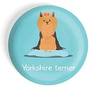 Dhcrafts Pin Badges Blue Color Yorkshire Terrier Pet Dog Glossy Finish Design Pack Of 1