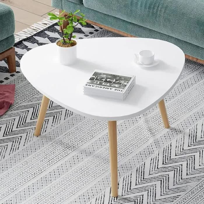 Tree House Nesting Triangle End Coffee Tables Nightstand Modern Furniture For Home Office Living Room Nest White Table (White)