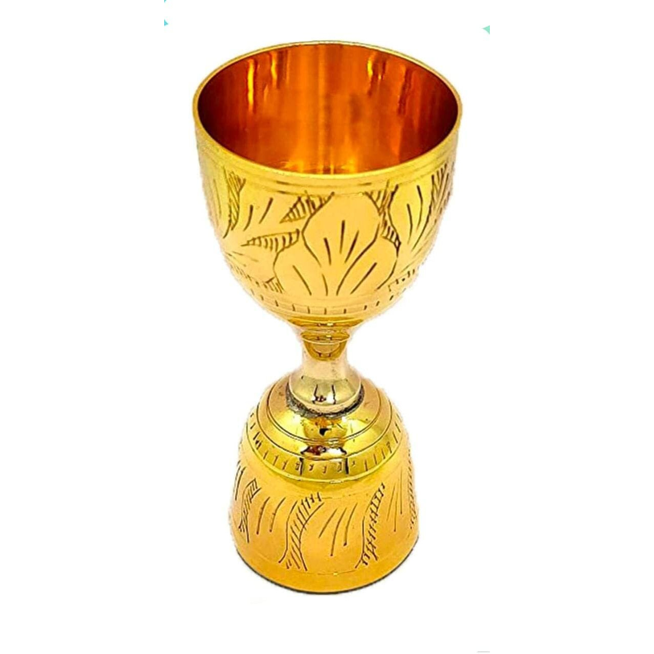 Bona Fide - Unit Of Signature Metal Exports Brass Peg Measure Electro Plated Gold Finish White 30/60 Ml Jigger, Cocktail Measure,Jigger,Measurement Cup Pure Gold Finish
