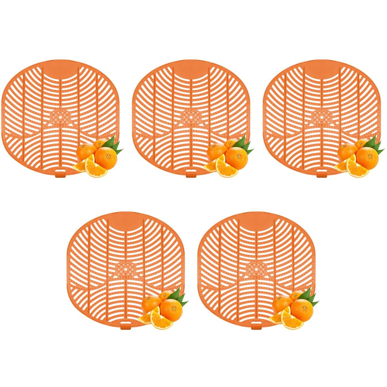 Zureni Urinal Screen Fresh Scented Anti-Splash Toilet Mat Bathroom Deodorizer Spatter With Air Freshener For Restroom (K Screen, Orange, 5 Pcs)
