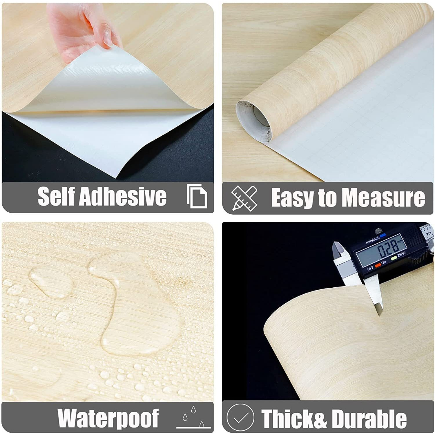 Elton Maple Oak Wood Self Adhesive Door Skin - 48X78 Inch
