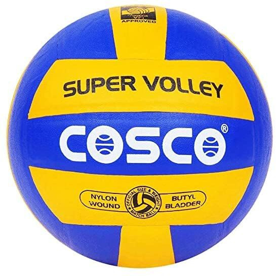 Cosco Leather Pasted Volleyball (Size 4), Multicolor