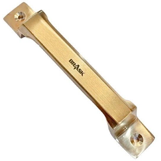 Brask" Brass Window Handle No. 301 | Brass Cabinet Handle | Drawer Handle | Door Handle With Screws (5 Inches (125 Mm), Pack Of 4, Golden Satin)
