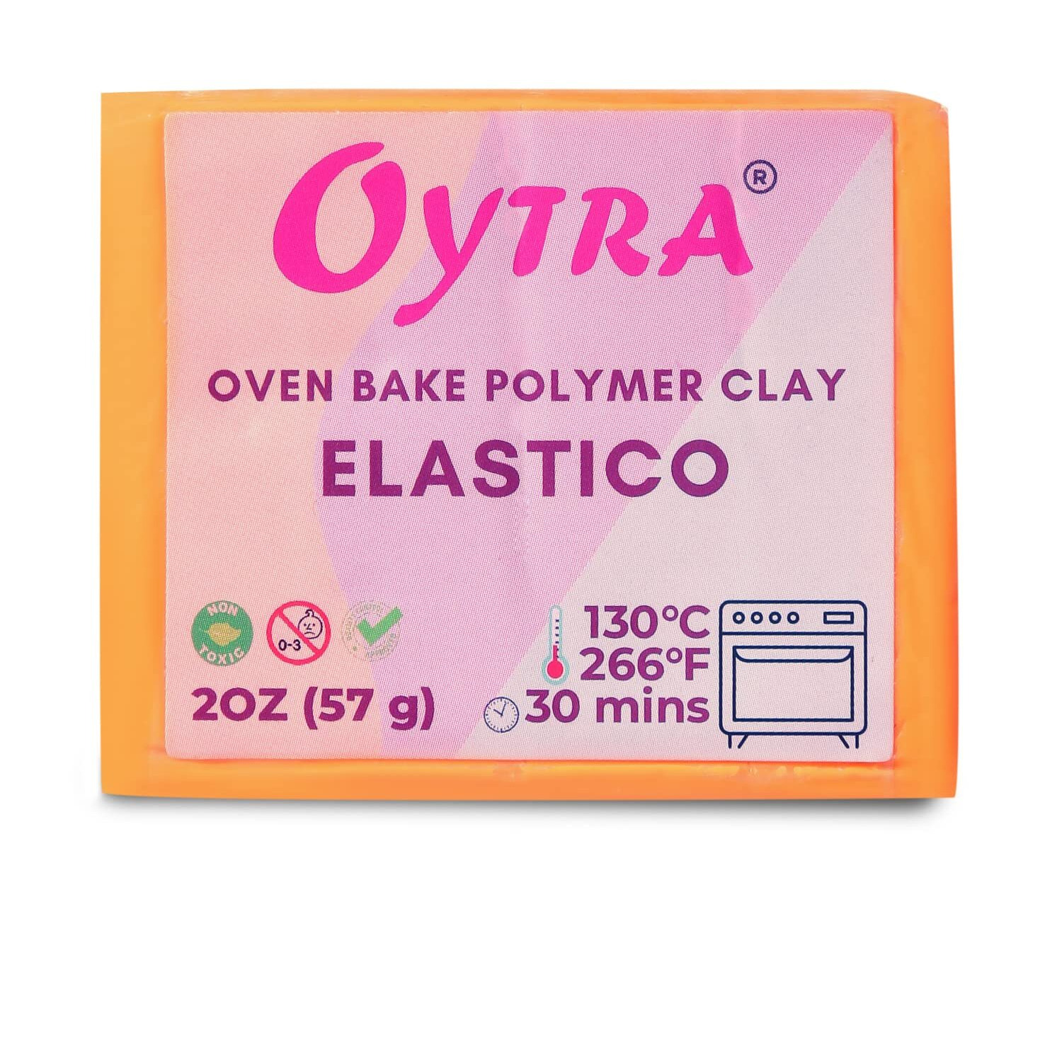 Oytra 57G Polymer Oven Bake Clay For Jewelry Making Elastico Series (Light Orange)