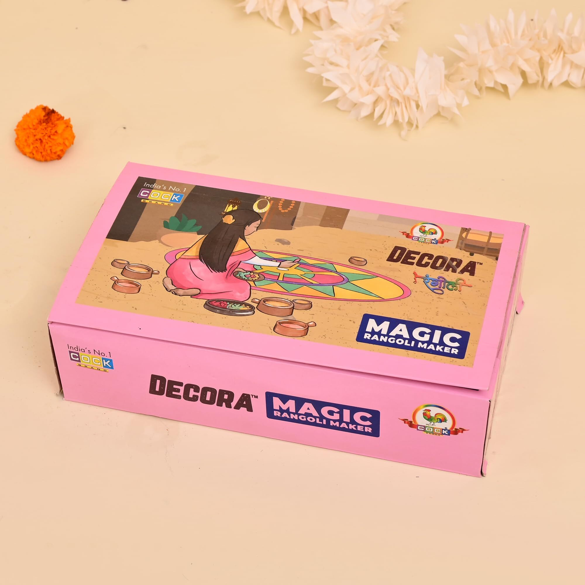 Craftvatika Rangoli Colour Powder With Stencils And Magic Rangoli Maker Kit Diwali Decoration Items For Home Stencils Tool Floor Art Rang For Home Navratri Pongal Pooja Mandir Decor