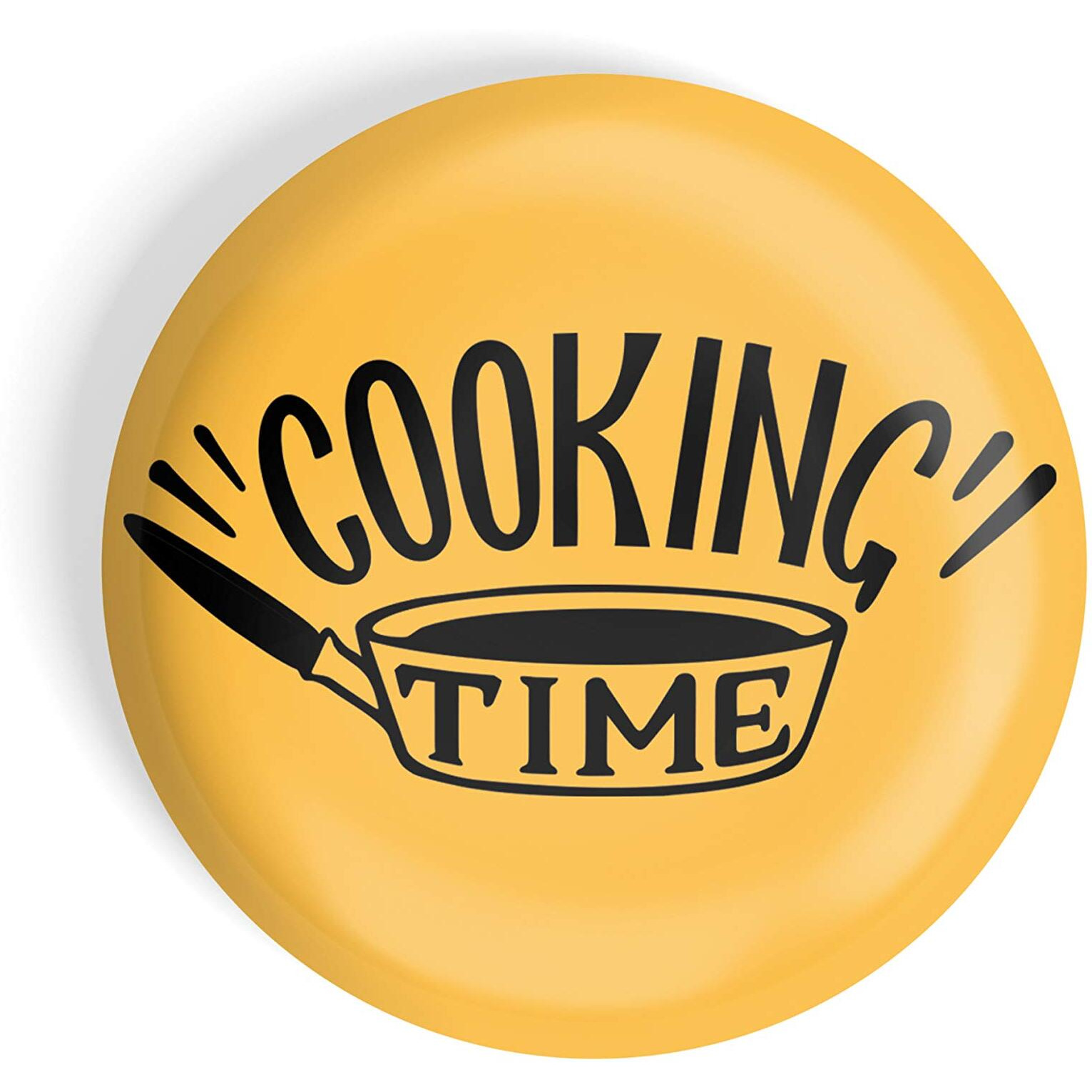 Dhcrafts Pin Badges Yellow Food Lovers Cooking Time Glossy Finish Design Pack Of 1