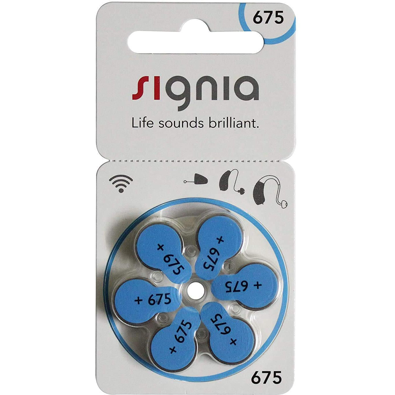 Signia Hearing Aid Battery Size 675 (6 X 6 Pack) 36 Pcs