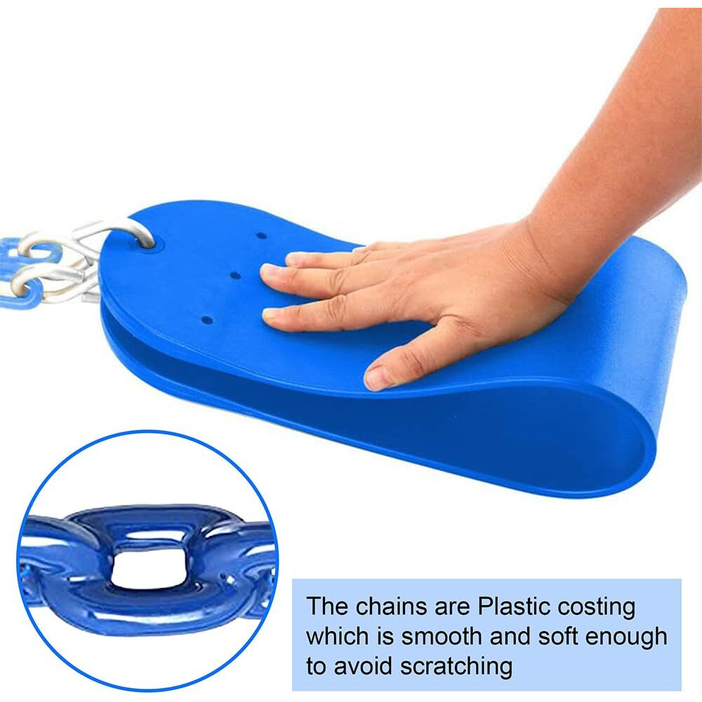 Toy Park Baby Flexible Swing Seat With 60'' Heavy Duty Chain & Snap Hooks (Blue) - Jhula For Adults, Indoor/Outdoor Hanging For Balcony, Kids And Adults