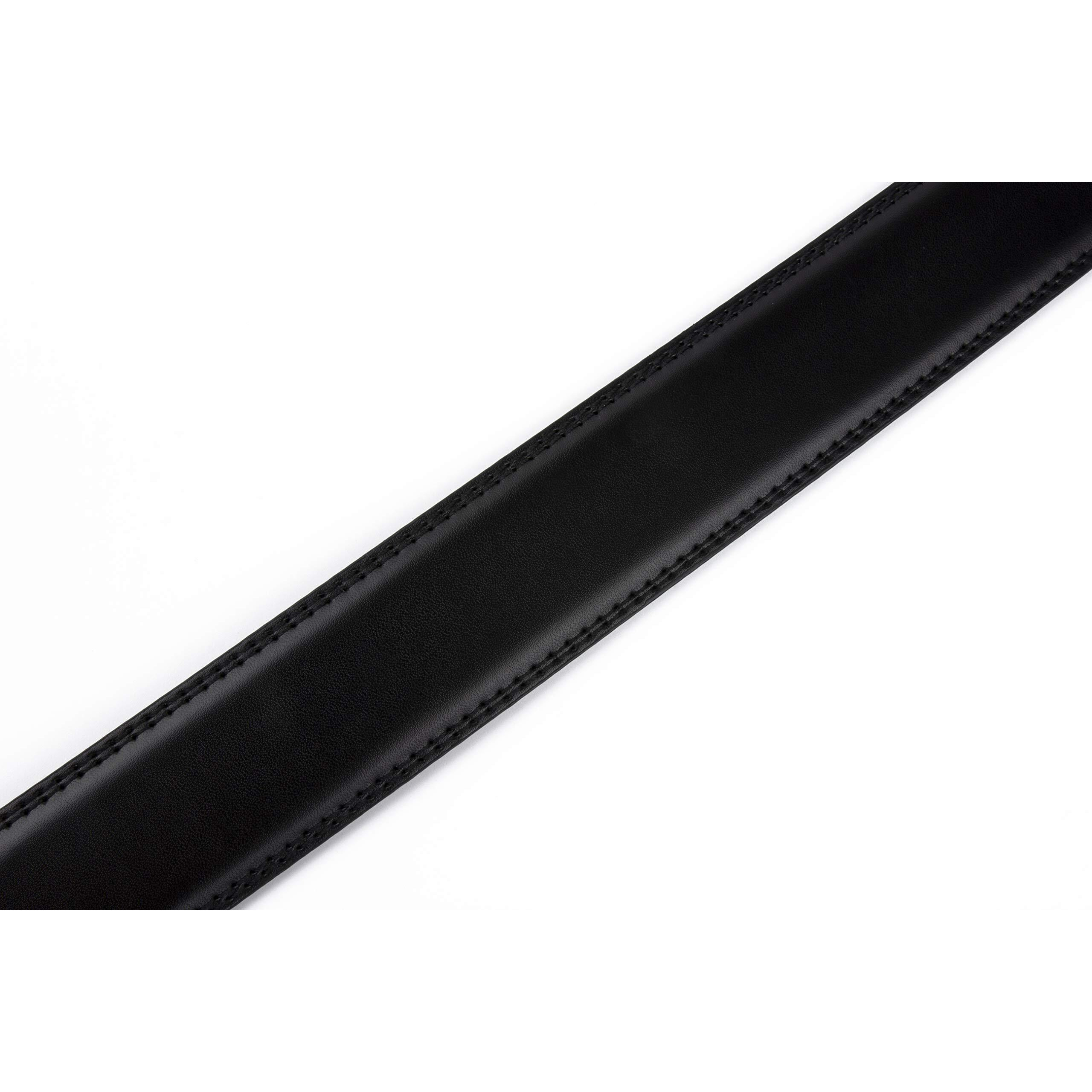 Contacts Men's Leather Belt With Auto Lock Buckle (Coalt6-Black_Black)