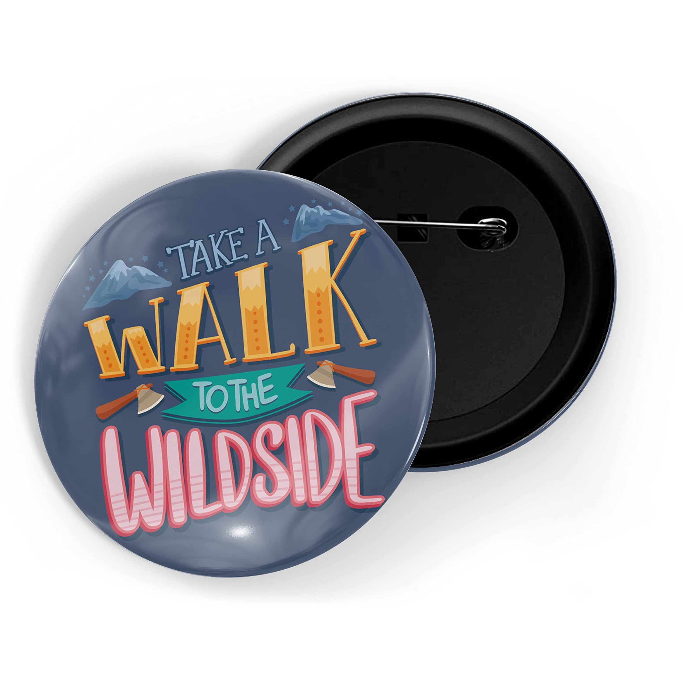 Dhcrafts Pin Badges Violet Take A Walk To The Wild Side Adventure Glossy Finish Design Pack Of 1 (58Mm)