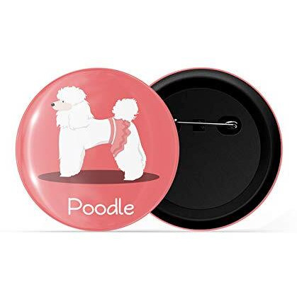 Dhcrafts Pin Badges Red Color Poodle Pet Dog Glossy Finish Design Pack Of 1
