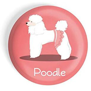 Dhcrafts Pin Badges Red Color Poodle Pet Dog Glossy Finish Design Pack Of 1