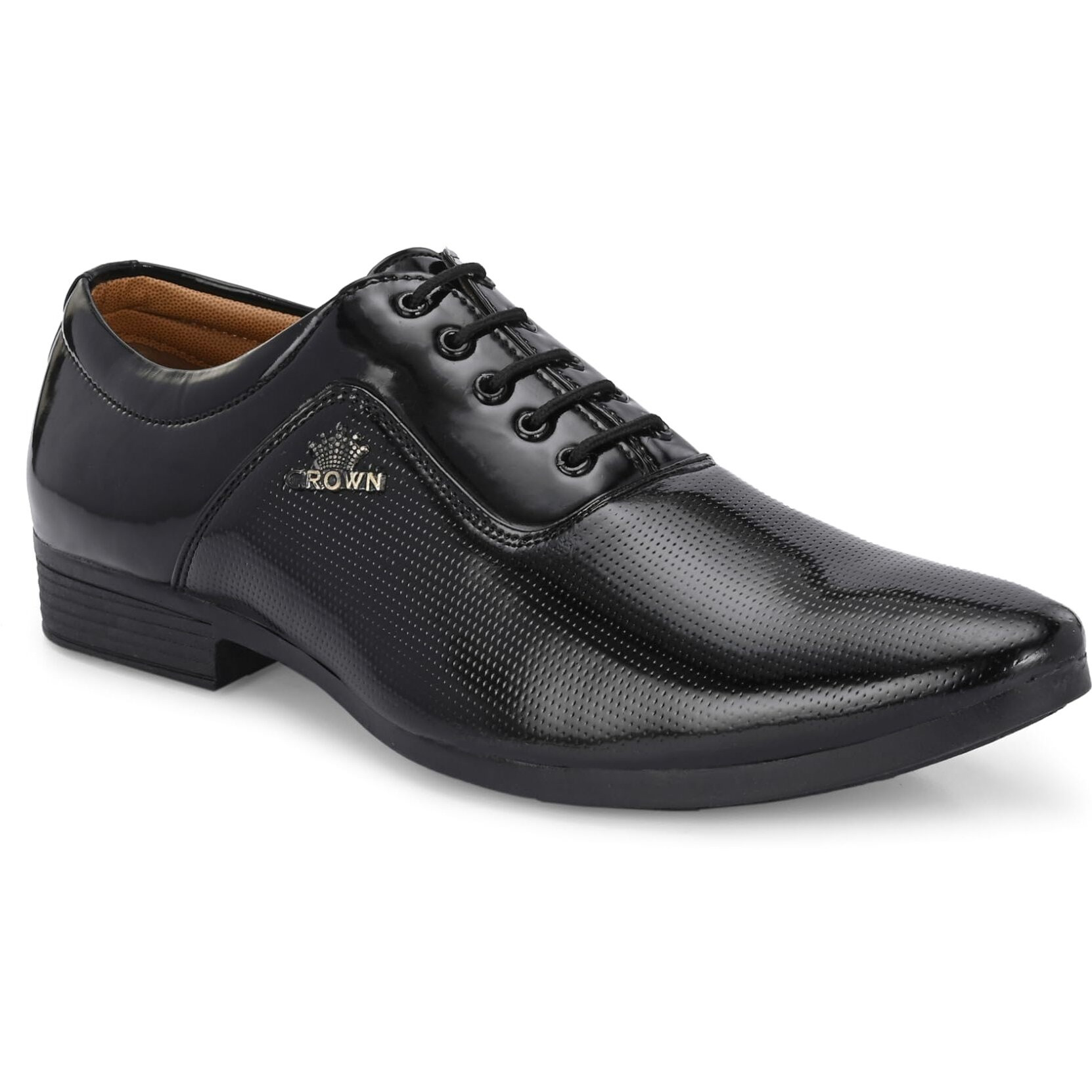 Aadi Men's Black Synthetic Leather Derby Formal Shoes