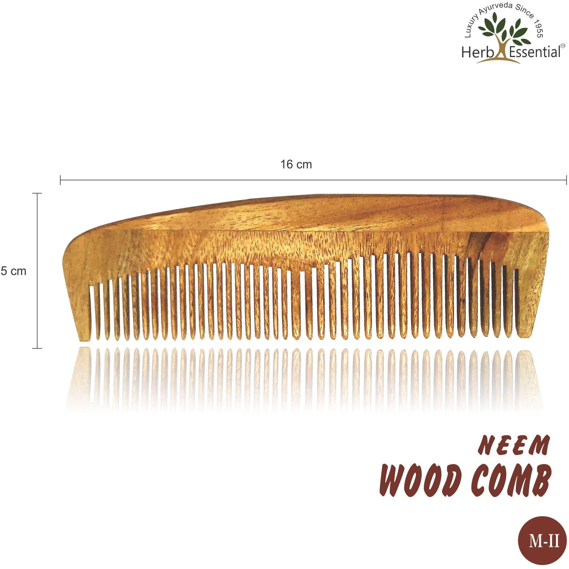 Herb Essential Neem Wood Comb - Model - Ii (Pack Of 2)