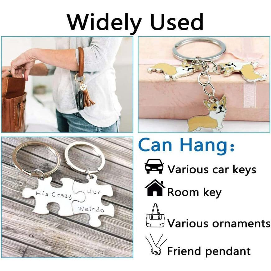 Diy Crafts 40X, Chrome Silver, Key Chains For Crafts, Choice X Pcs Keychain Rings Chain, Split Key Ring Suitable For Keychain, Crafts, Jewelry Making & Diy Kit Gold & (40X, Chrome Silver)