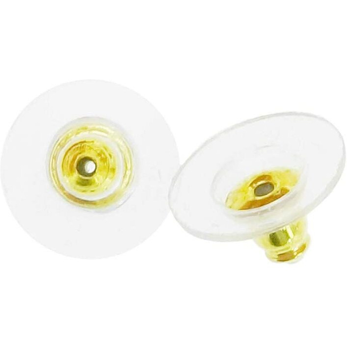 Diy Crafts Pack Of 30 Pcs, Transparent/Gold Color, Bullet Clutch Earring Backs Gold Rubber Earring Backing Earring Backs For Studs, Earring Back Replace (Pack Of 30 Pcs, Transparent/Gold Color)