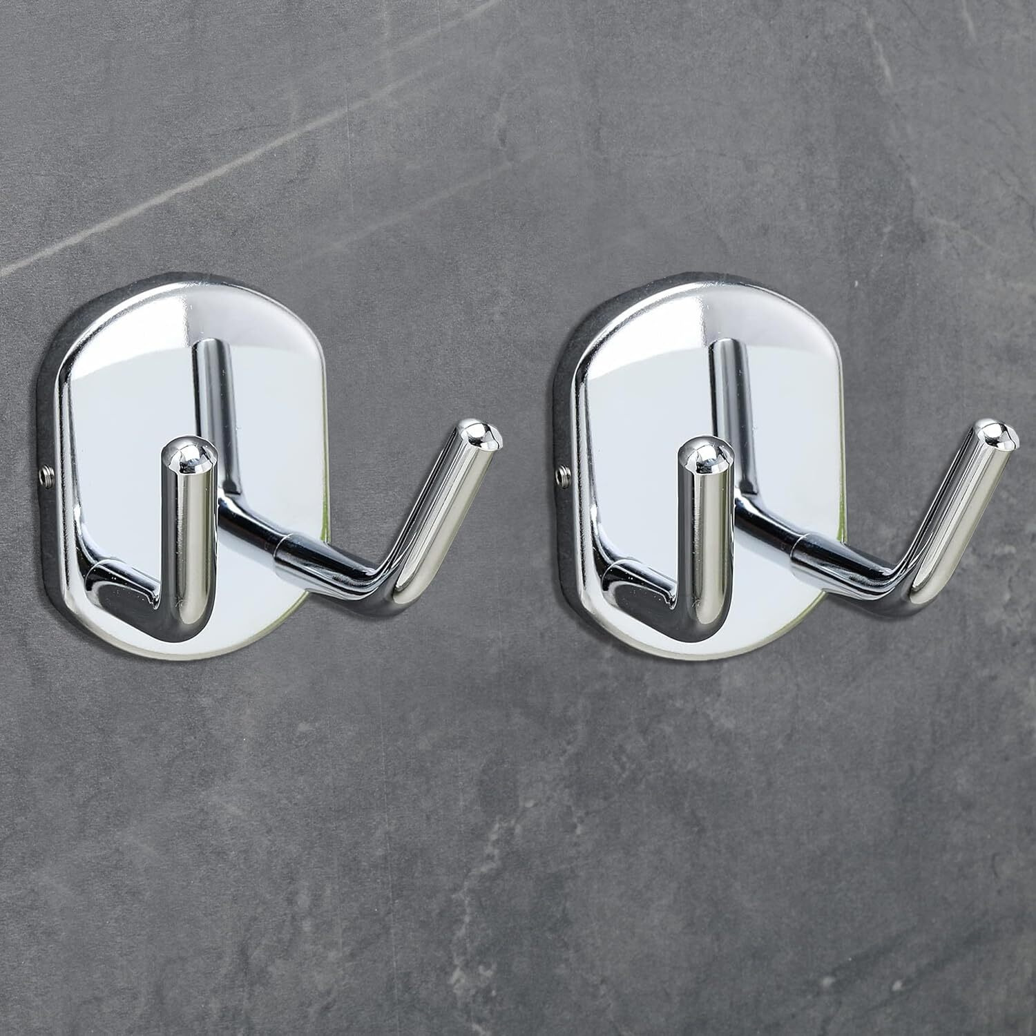 Fortune Double Bath Towel Hook, Wall Mount 304 Stainless Steel Double Robe Hook, Bathroom Kitchen Towel Hanger, Hand Towel Holder For Wall - Bathroom Accessories (Pack Of 2)