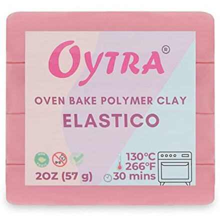Oytra 57G Polymer Oven Bake Clay For Jewelry Making Elastico Series (Baby Pink)