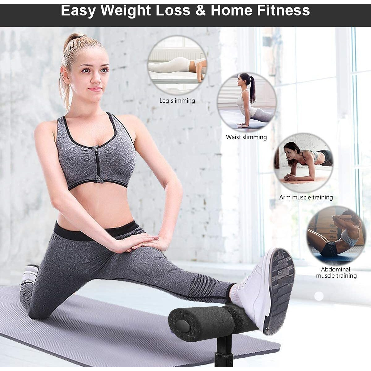 Sukhrup Sit Ups Assistant Gym Set Sit-Ups And Push-Ups Assistant Device Lose Weight Fitness Gym Equipment With Suction Cup Home Workout Abdominal Curl Exercise For Women Men (Multicolor)