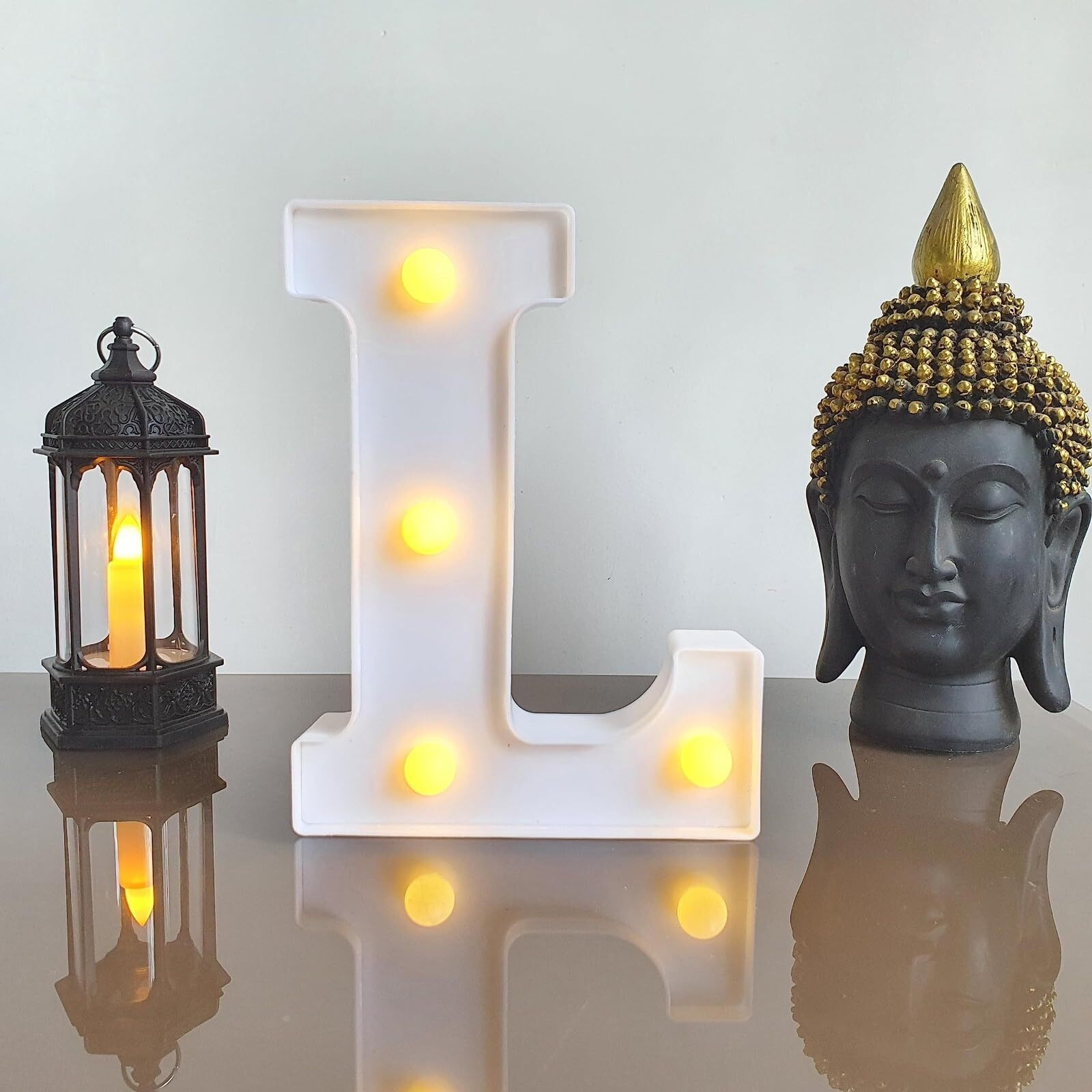 Satyam Kraft 1 Piece White Led Marquee Lights & Alphabet L Aesthetic Home & Party Dcor For Valentines Day, Diwali, Weddings, Birthdays,Customizable Led Lighting For Living Room And Special Events(L)