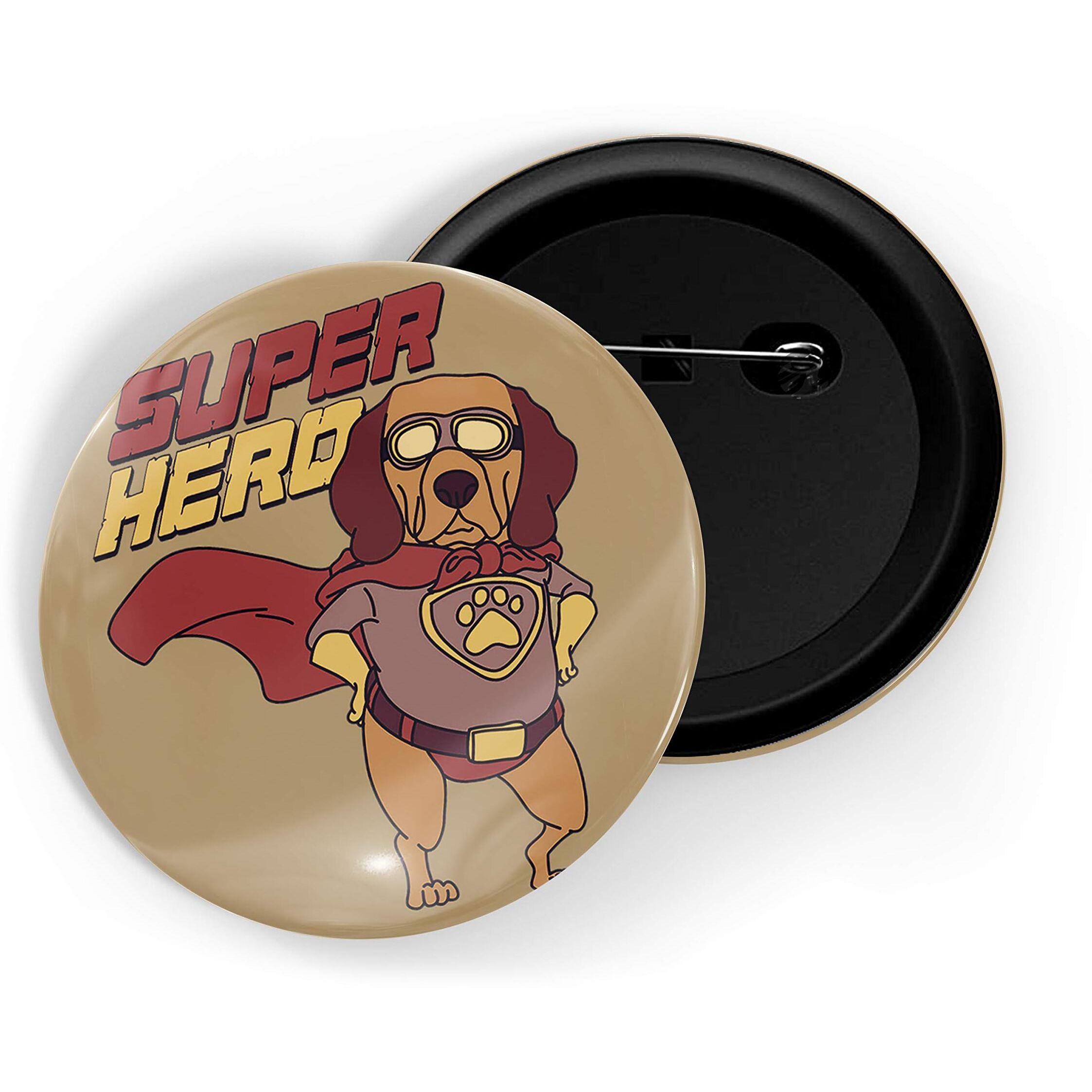 Dhcrafts Blue Color Pin Badges Quotes Super Hero Glossy Finish Design Pack Of 1