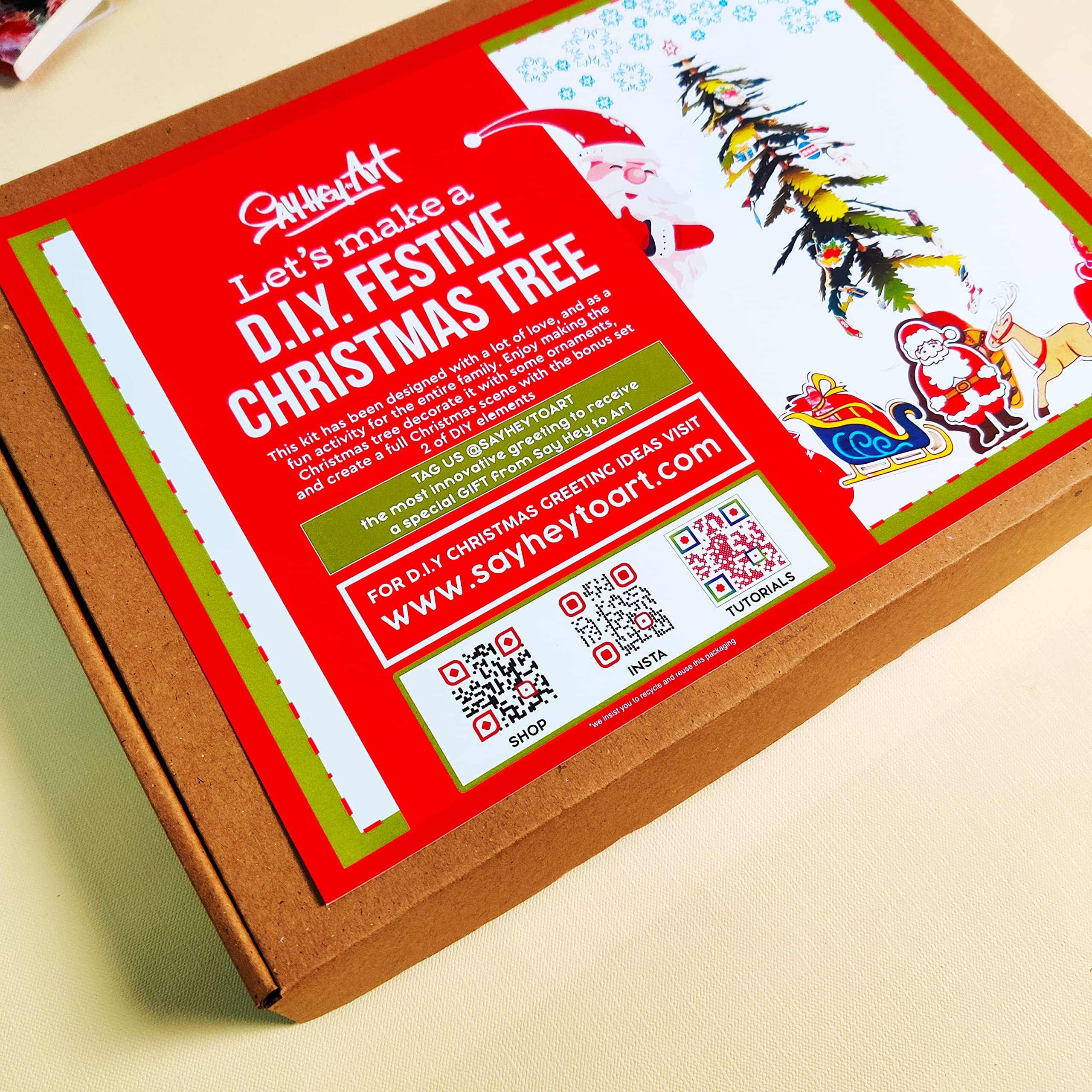 Messketeers - Say Hey To Art - Diy Christmas Kit- Make Your Own Christmas Tree With Beautiful Stickers, Glitters, And Mould-It