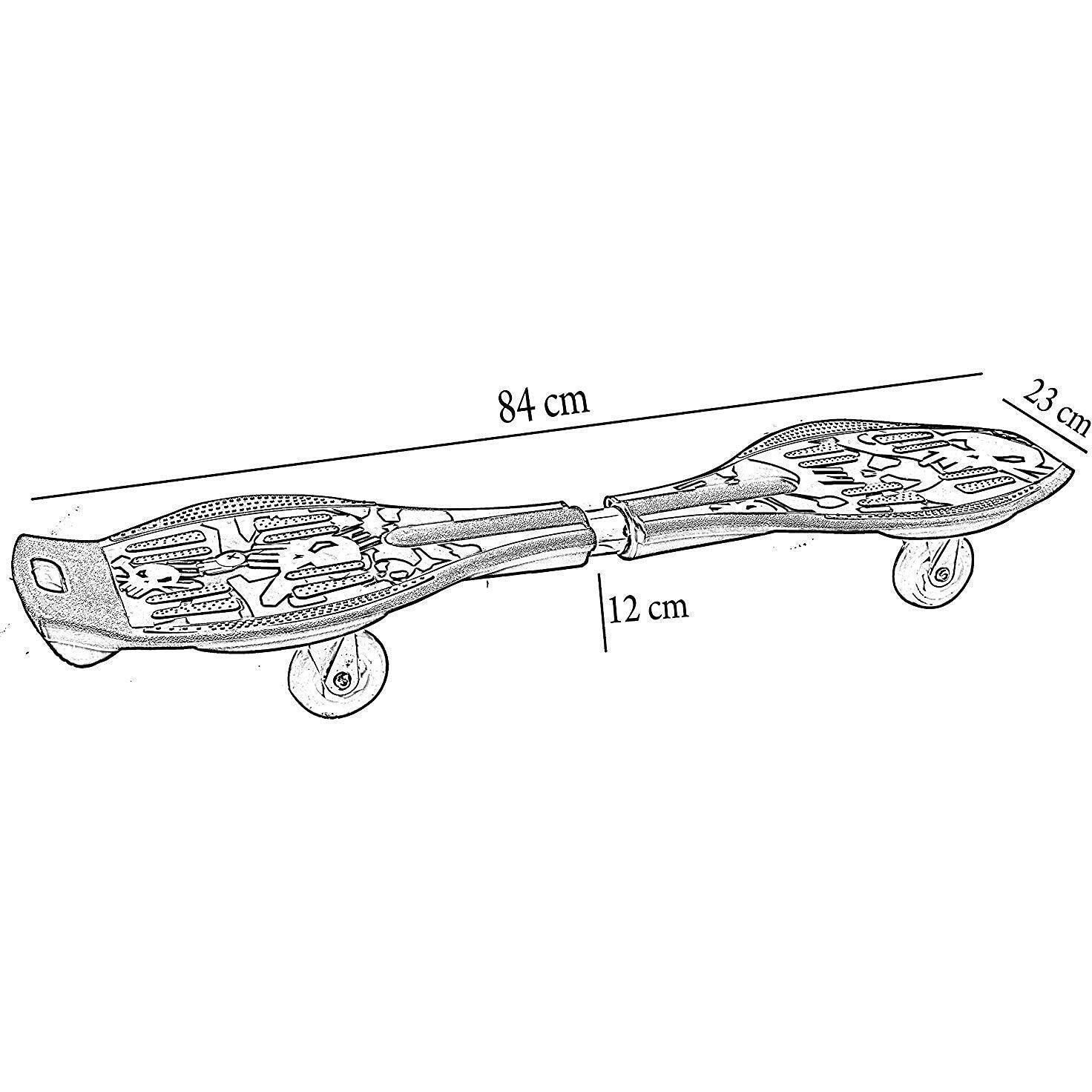 Eyesign Waveboard Skateboard With Carry Bag, With 80Mm Illuminating Pu Wheels 34 Inch X 9 Inchskateboard Mix Character
