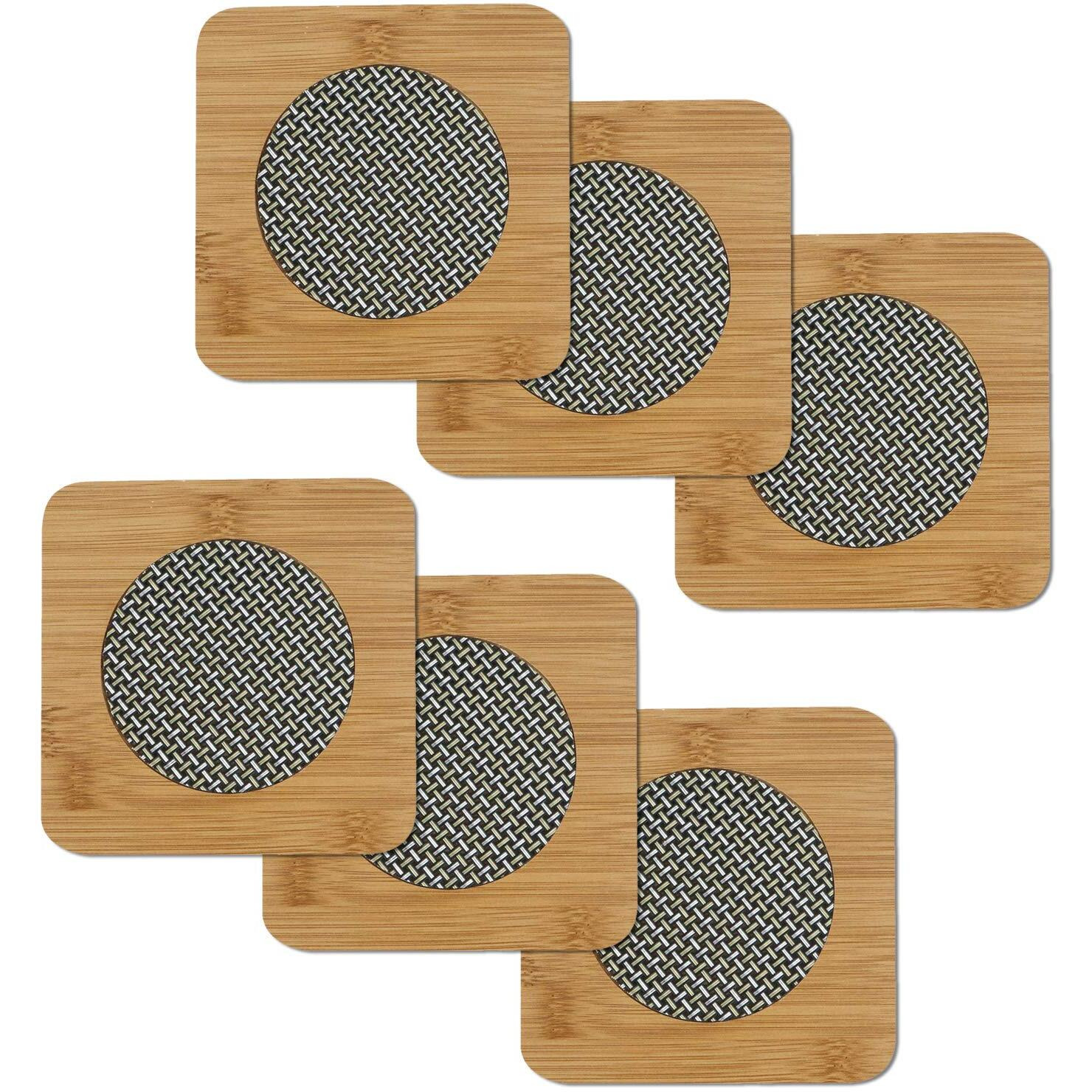 Hokipo Eco-Friendly Bamboo Wooden Coasters For Home Pan Pot Holder For Dining Table Heat Pad For Kitchen - Pack Of 6 (Ar2922*6)