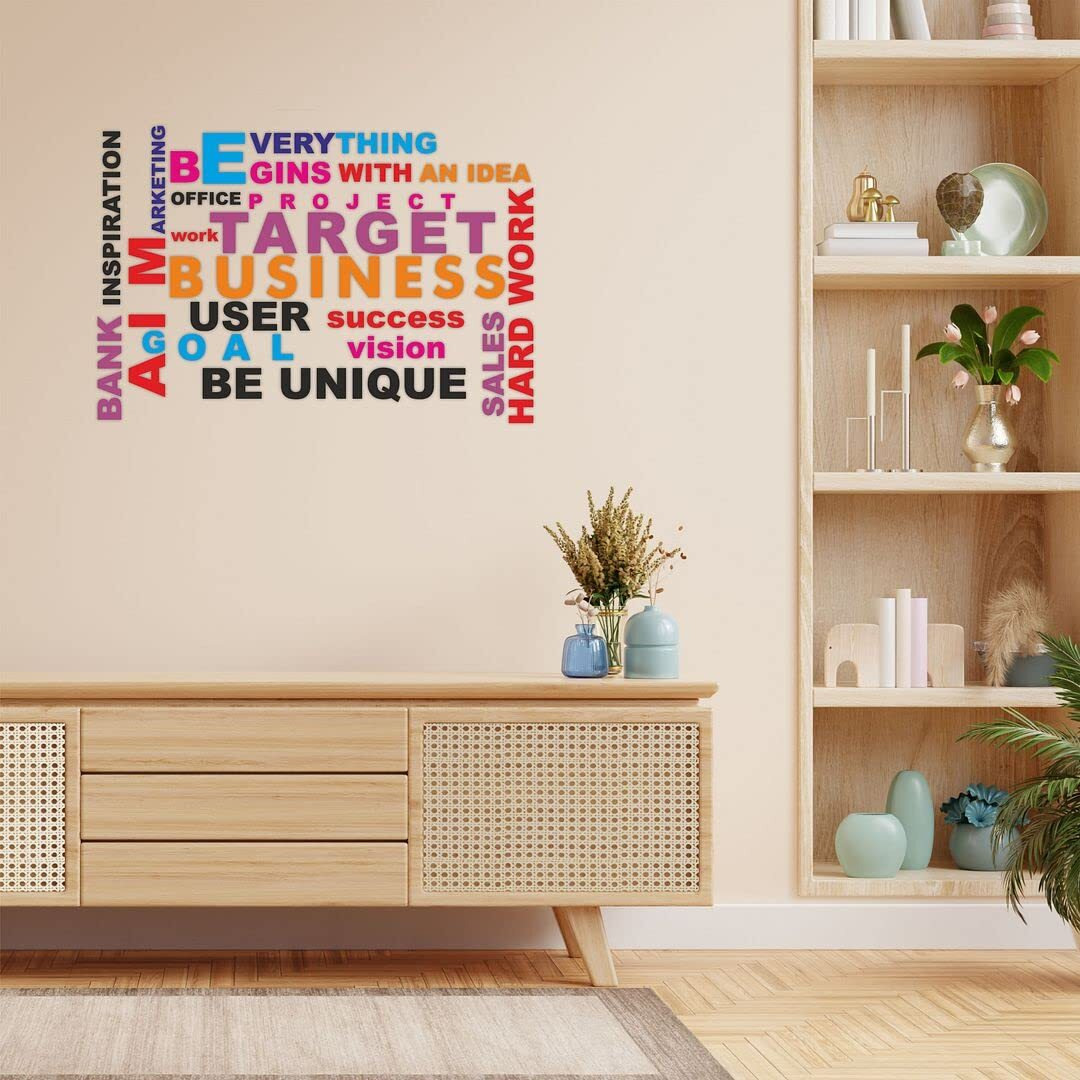 Cvanu Target Business Insightful Typography Vinyl Wall Sticker For Wall Decoration Size(33.6Inch X 23Inch)_Multicolor_Cv14