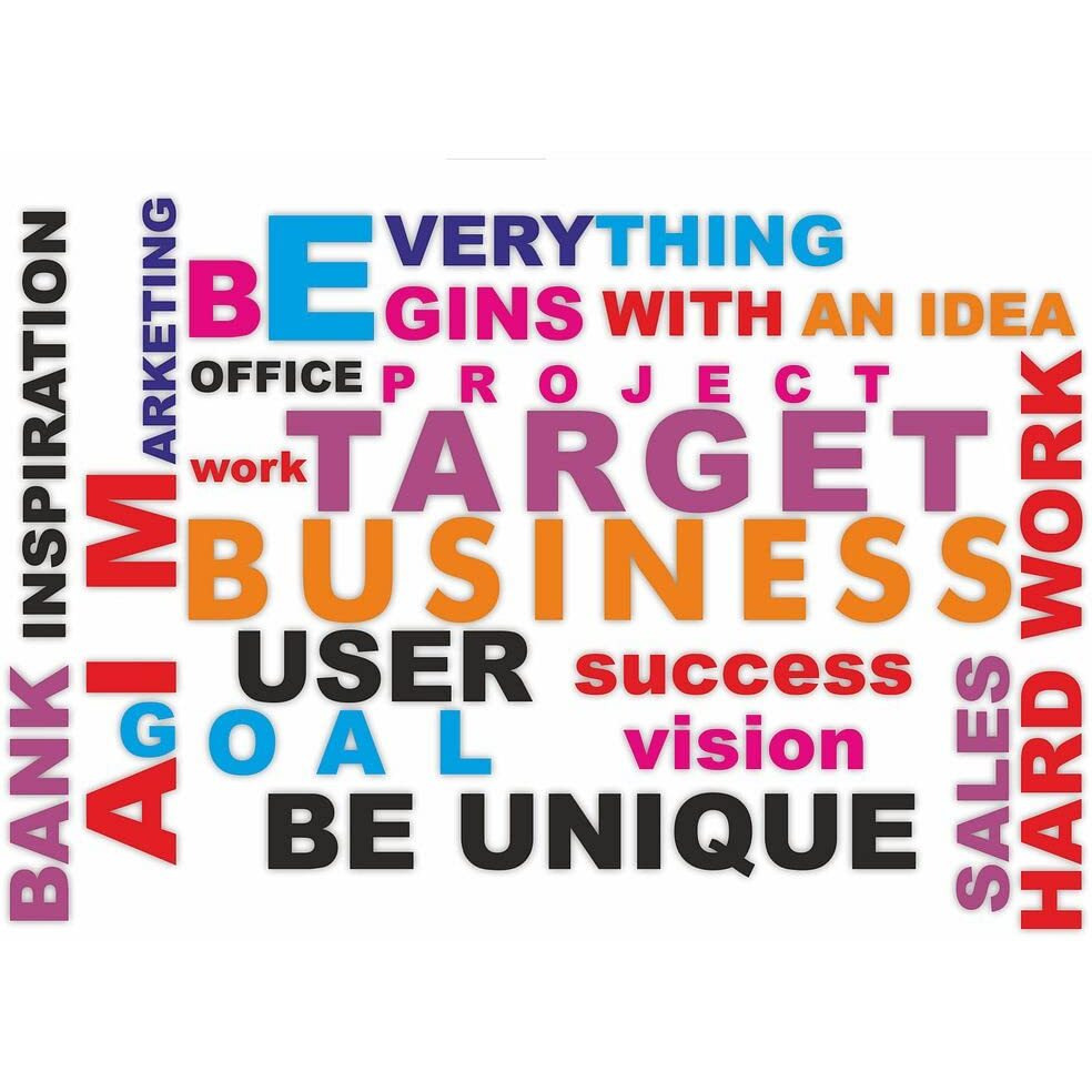 Cvanu Target Business Insightful Typography Vinyl Wall Sticker For Wall Decoration Size(33.6Inch X 23Inch)_Multicolor_Cv14