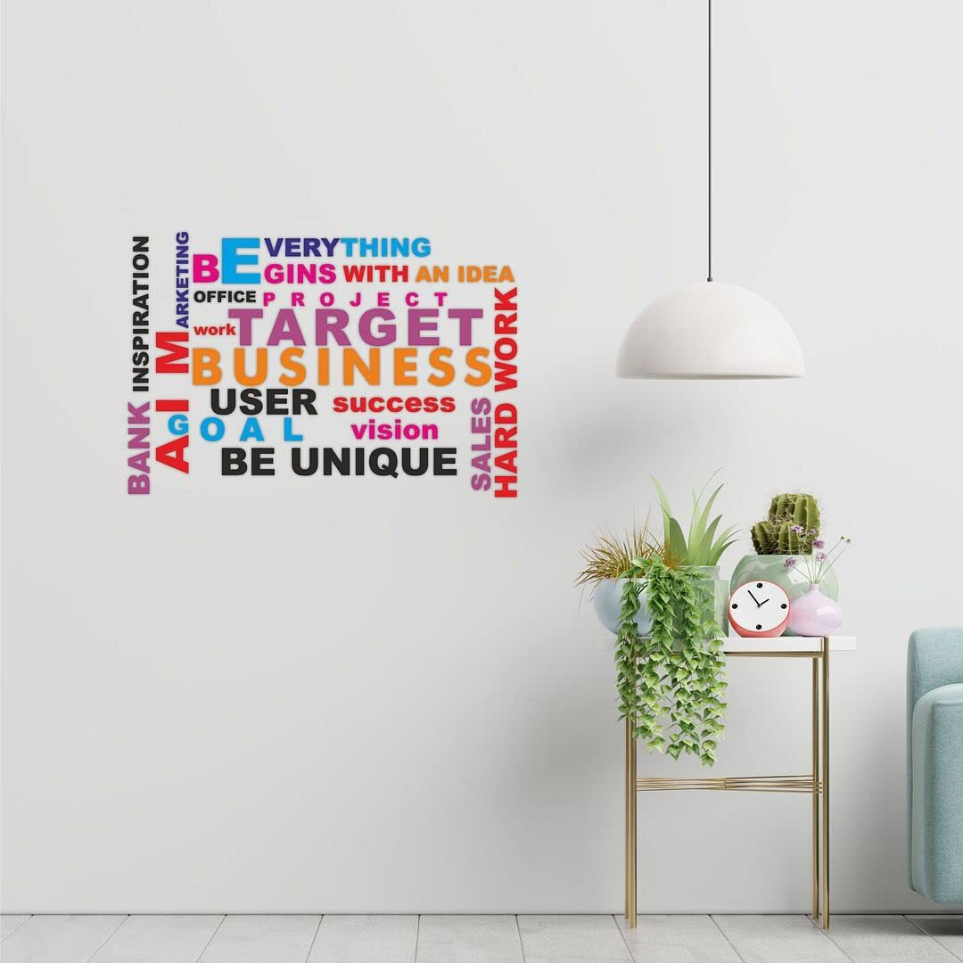 Cvanu Target Business Insightful Typography Vinyl Wall Sticker For Wall Decoration Size(33.6Inch X 23Inch)_Multicolor_Cv14