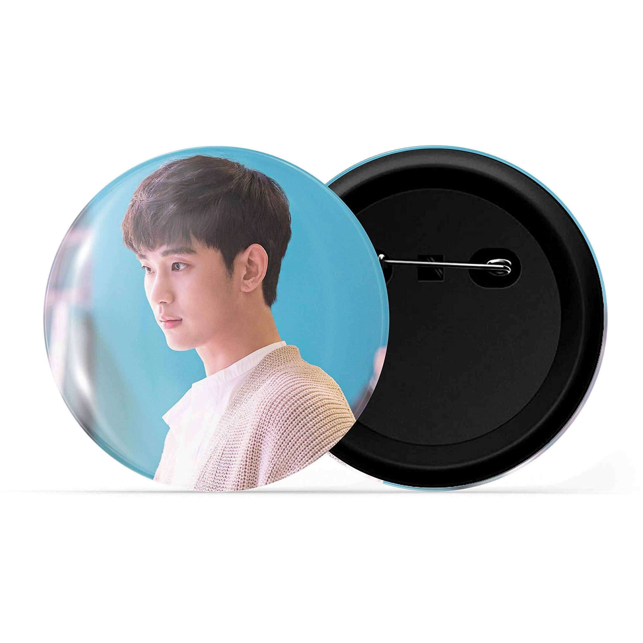 Dhcrafts Pin Badges Multicolor K-Drama Actor Kim Soo Hyun Glossy Finish Design Pack Of 2