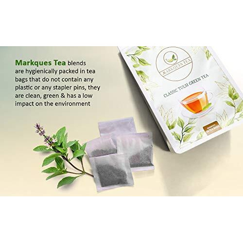 Markques Classic Tulsi Green Tea | Weight Loss | 28 Tea Bags | Premium Leaves | Organic | Rich In Antioxidants
