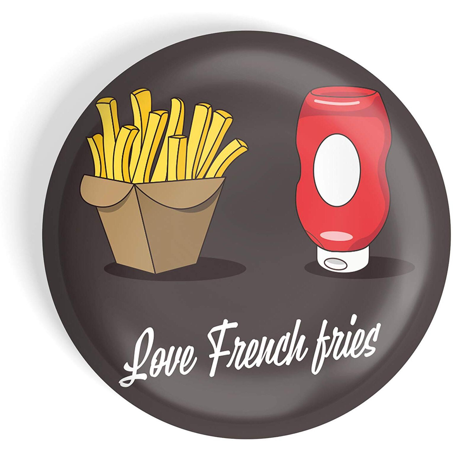 Dhcrafts Pin Badges Black Food Lovers Love French Fries Glossy Finish Design Pack Of 1
