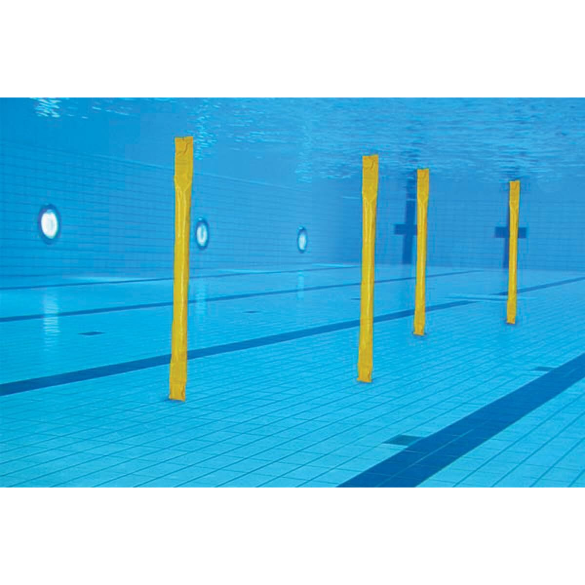 Fitfix Underwater Slalom Training Strips  Set Of 4 | 150 Cm Laminated Yellow Strips With Ballast & Foam | Floating Seaweed Effect For Swim Training & Fun | Durable, Portable & Easy To Set Up