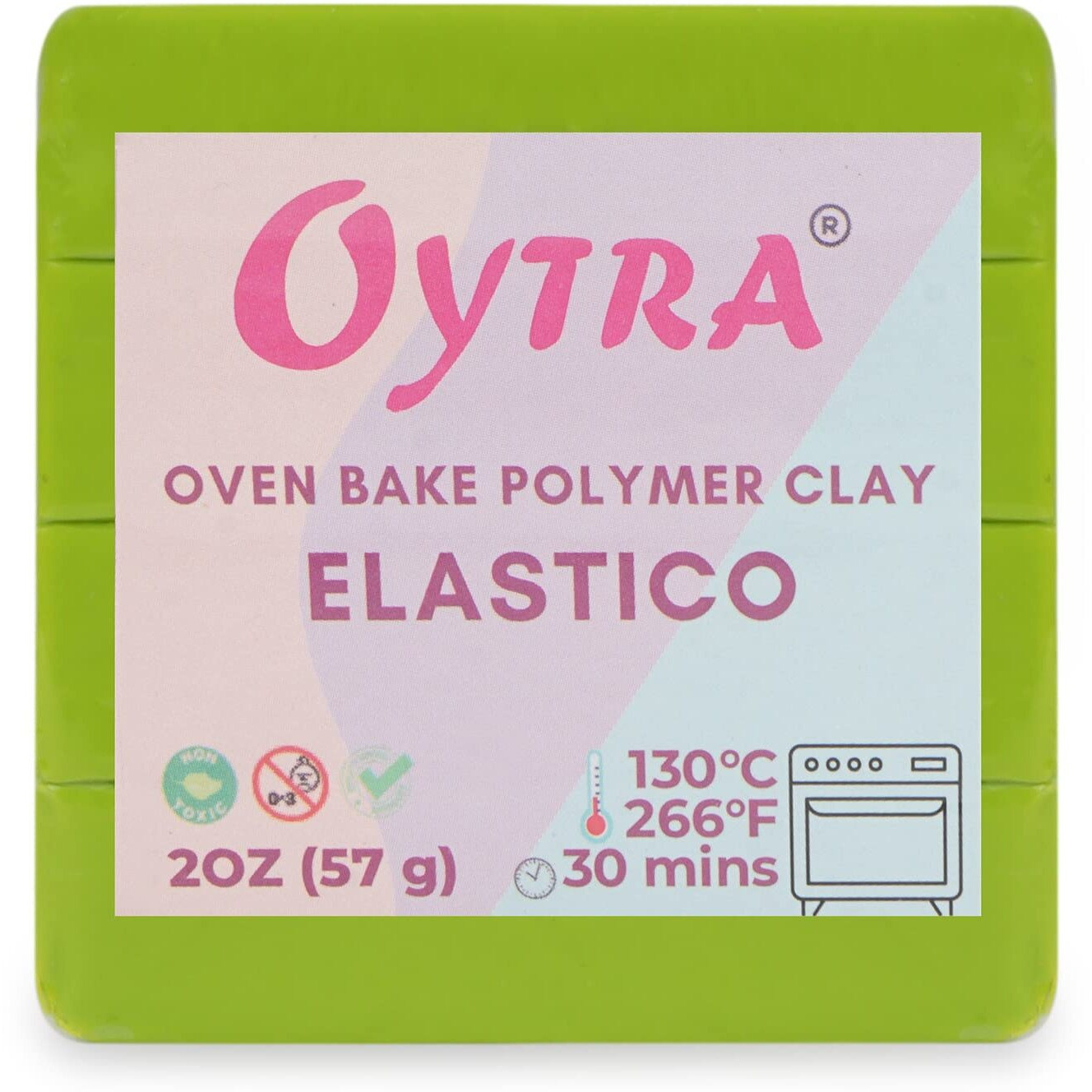 Oytra 57G Polymer Oven Bake Clay For Jewelry Making Elastico Series (Light Green)