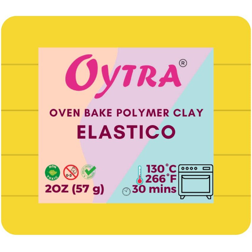 Oytra 57G Polymer Oven Bake Clay For Jewelry Making Elastico Series (Yellow)