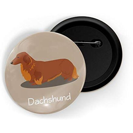 Dhcrafts Pin Badges Brown Color Dachshund Pet Dog Glossy Finish Design Pack Of 1