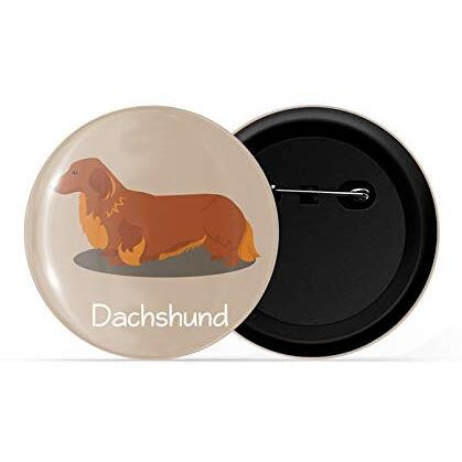 Dhcrafts Pin Badges Brown Color Dachshund Pet Dog Glossy Finish Design Pack Of 1
