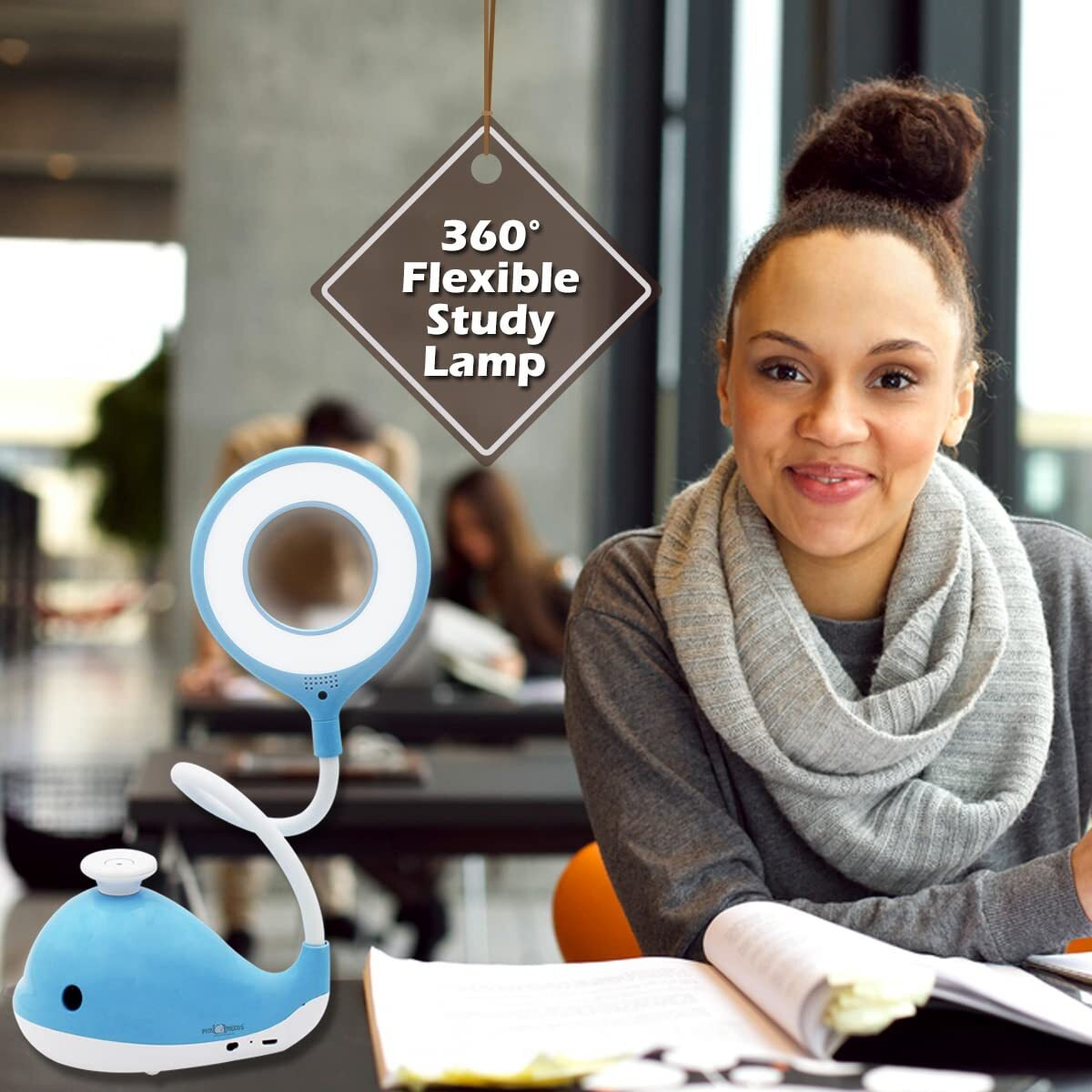 Pick Ur Needs White Rechargeable Led Desk Lamp, Touch Control Table, Eye-Caring Smart With Usb Charging